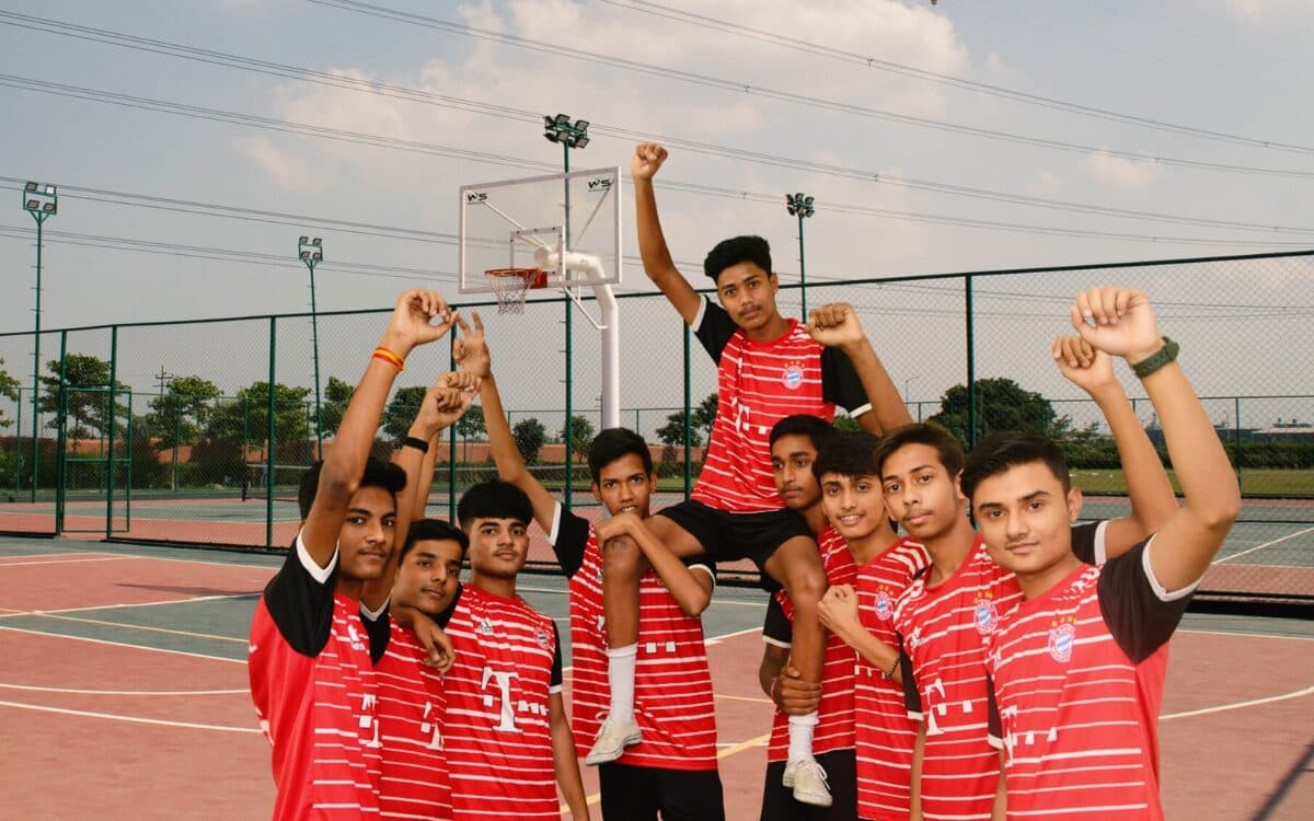 Students participating in school sports